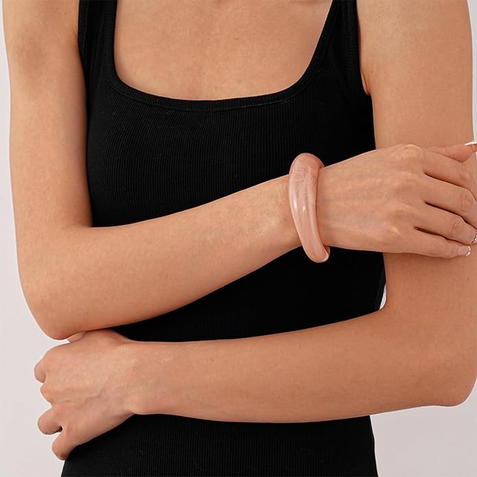 Chunky Acrylic Bracelet for Women,Vintage Candy Color Adjustable Bracelet Statement Irregular Geometry Wrist Bangle Classic Fashion Jewelry