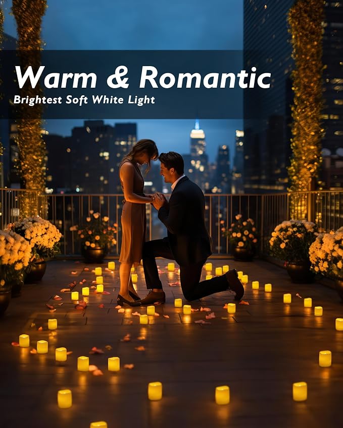 Homemory 100 Pack Ivory Flameless Flickering LED Votive Tealights Candles | - Image 6