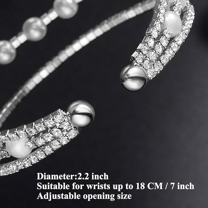 Suyi Rhinestone Bracelet Multilayer Gold Cuff Bracelet for Women Crystal Braidal Bracelets