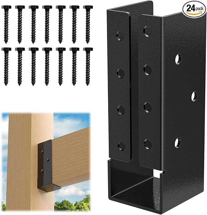 Concealed Joist Hanger 24 Pack 2"x6" Outdoor Concealed Joist Hangers | Q235B by FMhotu