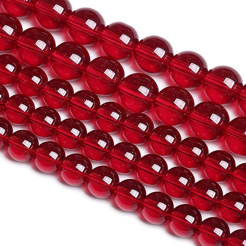 12MM 30PCS Garnet Red Glass Crystal Spacer Loose Beads for Jewelry Making DIY Bracelet 15 Inches 1 Strand