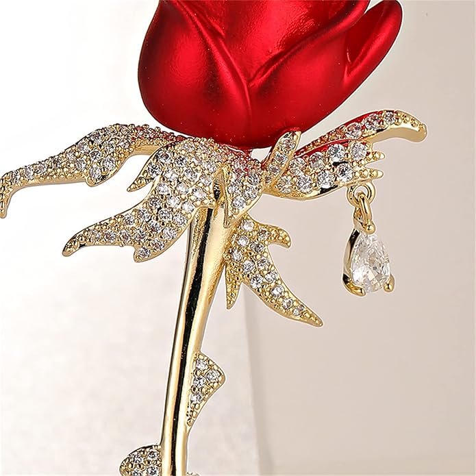 Red Rose Flower Brooches and Pins for Women Costume Jewelry Brooch Pins Broches Jewelry for Women Elegant Lady Pin