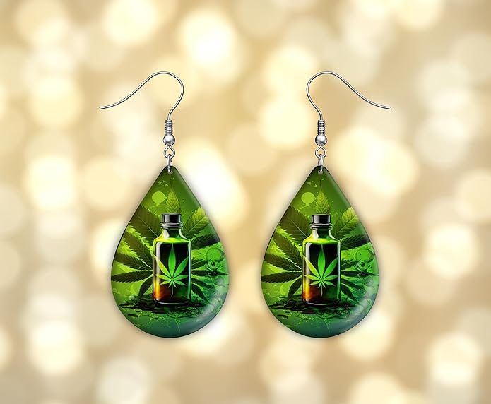 Teardrop Wood Earrings Light Weight Printed Image Dangle Jewelry, Fun and Funky Earrings