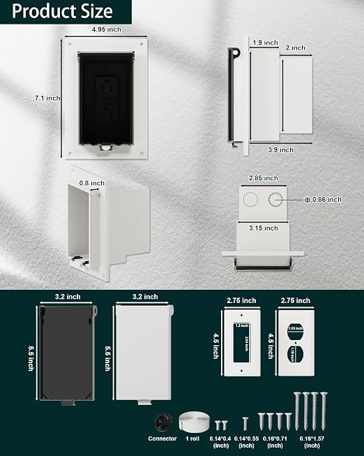 Recessed Outlet Box, DBVR1W-1 Low Profile Exterior Electrical Outlet Box - Image 5