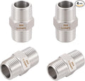 4PCS Hex Nipple 1/2" Male x 1/2" Male Pipe Fittings, 304 Stainless Steel 1/2 by SNUTUYA