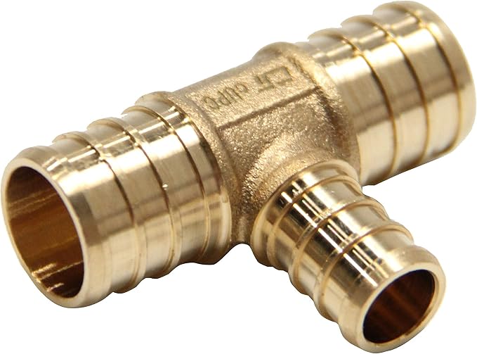 50PC EFIELD Barb Pex 3/4" x 3/4" x 1/2" Reducing Tee Brass Crimp Fittings | by EFIELDPEXTUBING