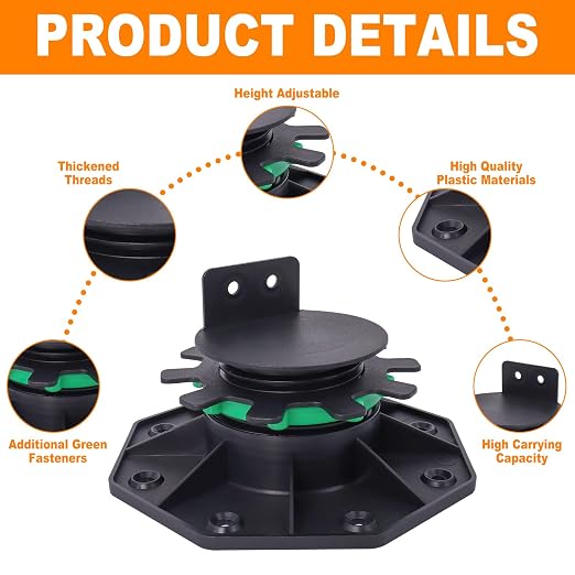 24 Pack Adjustable Deck Support Pedestals, 1-9/16" to 2-3/8" Height | Deck - Image 5