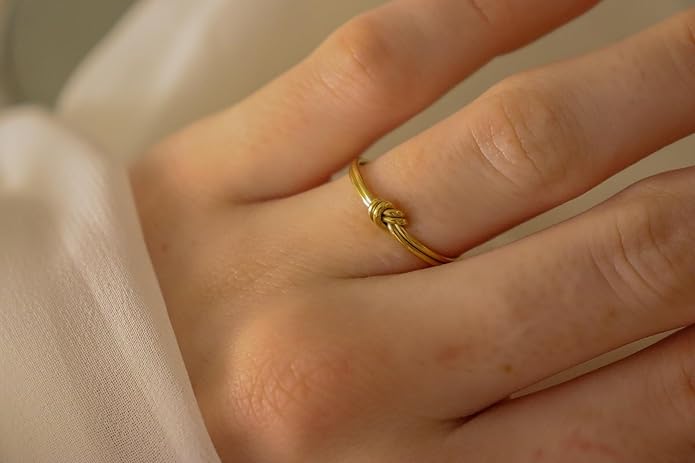 Elegant 18K Gold Plated Stainless Steel Ring – Fine Metal-Plated Jewelry with Durable, Scratch-Resistant Design for Daily Wear & Special Occasions