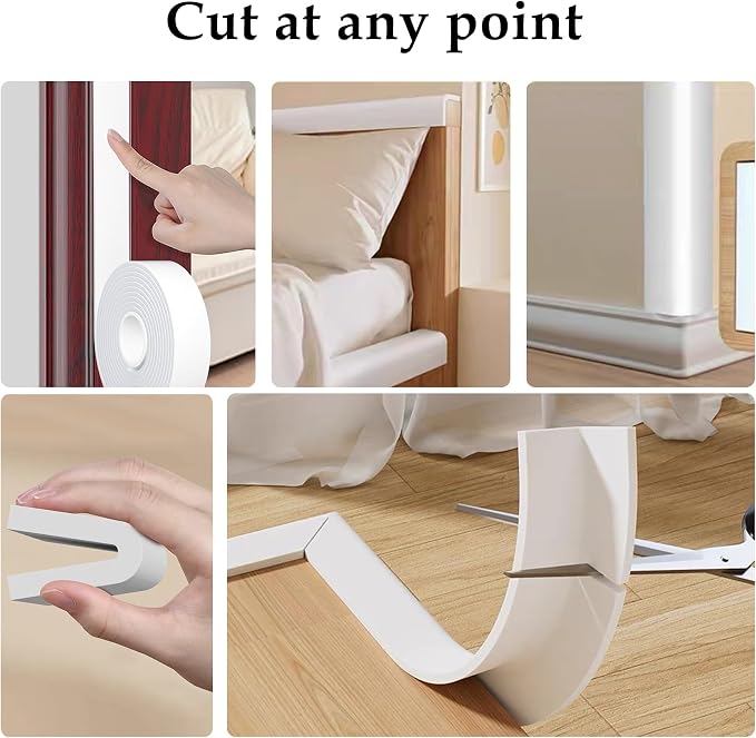 Weather Stripping Door Seal White, Self Adhesive Foam Tape, Window Insulation - Image 5