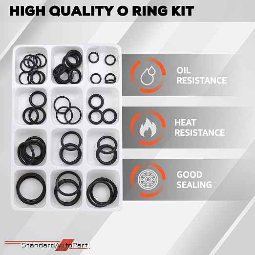 Silicone Universal Black O-Ring Sealing Gasket Washer Seal Assortment Set - Image 2