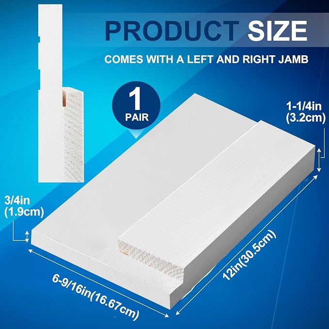 CroBlissful 1 Set 12 Inch L X 6-9/16 Inch W X 1-1/4 T Exterior Door Jamb Repair - Image 2