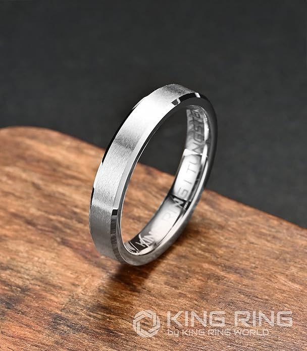 King Ring Tungsten 4/6/8/10mm Rings – Super Polished Matt Finish Tungsten Rings – Designed in USA