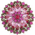 Rhinestone Crystal Flower Brooch Pin Sparkling Large Crystal Sunflower Brooch Vintage Floral Lapel Pins Rhinestone Flower Bouquet Broochs Rose Snowflake Broochs Wedding Bridal Dress Jewelry for Women