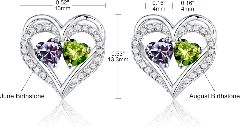 Iefil Valentines Day Gifts for Her - 925 Sterling Silver Birthstone Earrings, Anniversary Birthday Gifts for Women Wife Girlfriend Mom