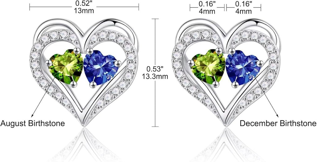 Iefil Valentines Day Gifts for Her - 925 Sterling Silver Birthstone Earrings, Anniversary Birthday Gifts for Women Wife Girlfriend Mom