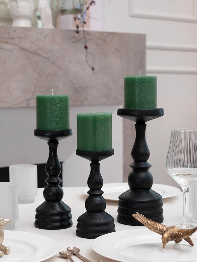 3x3 Inch Grass Green Pillar Candles Set of 3 - Image 6