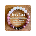 Valentines Day Gift Love Energy Crystal Bracelet for Women – Garnet, Quartz, Rose Quartz, Rhodonite & Moonstone | Gifts for Easter Basket, Birthday, Mothers Day Healing Gemstone Bracelet Gift for Her