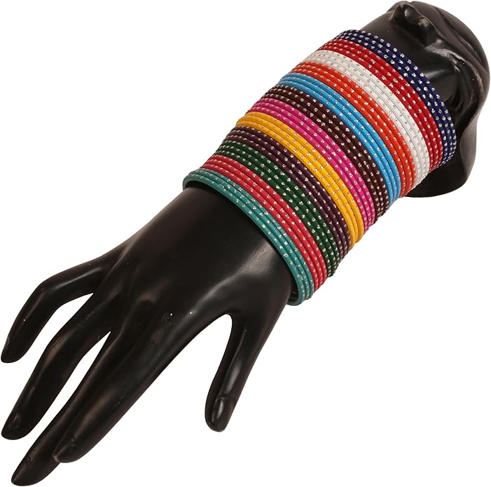 Touchstone indian bangles bracelets for women colorful churiyan set return gifts jewelry chudiya bulk pack bollywood metal bangle sets 12 textured vintage colors. Set of 144