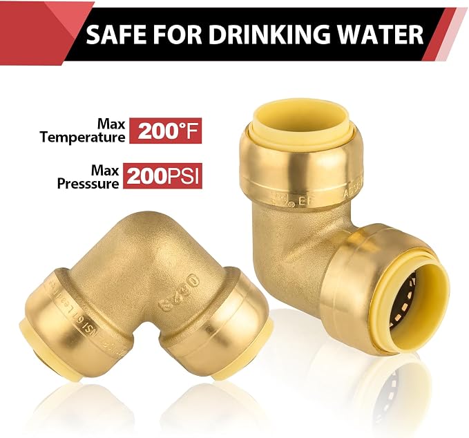 12piece EFIELD 1/2-inch 90-Degree Elbow, Push-Fit Brass Fittings | Connect - Image 4