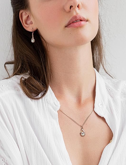 Starchenie Infinity Dangle Drop Earrings Sterling Silver Leverback Earrings Gemstones Twisted Jewelry