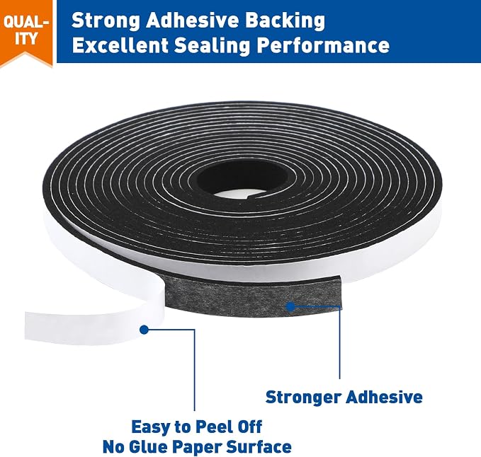 MAGZO Door Weather Stripping, 1/2 Inch W X 1/8 Inch T X 198 Ft Total - Image 3