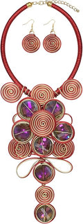 Statement African Necklace For Women African Jewelry Costume Earring Sets Tribal Fashion Colorful Big Rhinestone Crystal Pendent Collar Choker Bold Chunky Bib Handmade