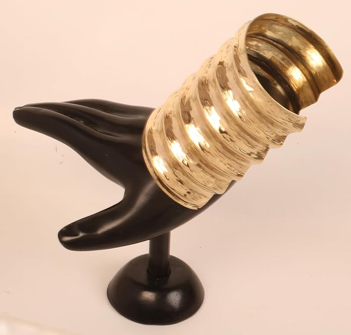 Touchstone Indian Bollywood Handcrafted Slip In Easy To Wear Stylish Wrist Enhancer Designer Broad Jewelry Cuff Bracelet For Women and Men.
