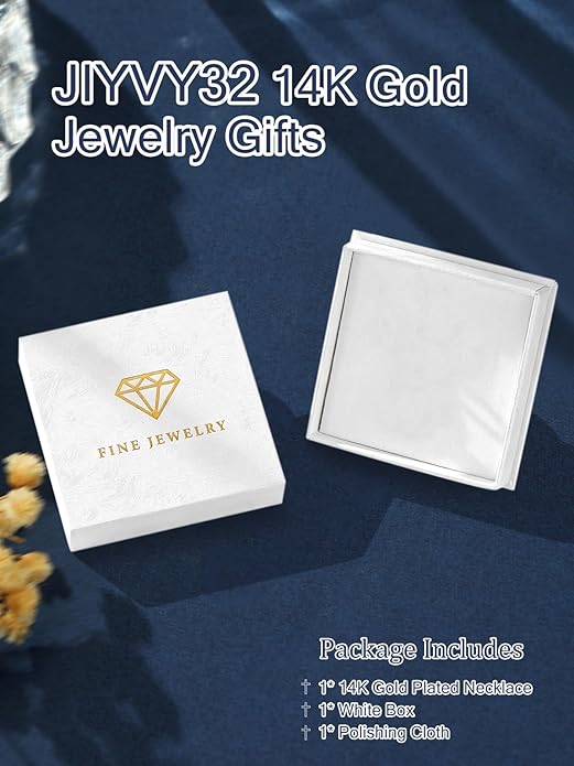 Initial Letter Pendant Necklace for Men Women, 14K Gold Square Monogram Alphabet Necklace with Figaro Chain, Valentines Day Birthday Gifts for Him Her