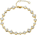EcoGems Lab Grown Gemstone & Moissanite Bracelets – 14K/18K White or Yellow Gold Plated Sterling Silver – D Color VVS/VS Clarity – Elegant Sustainable Jewelry Gift with Gift Box