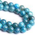 12MM 32PCS Natural Stone Blue Apatite A Grade Loose Beads for Jewelry Making DIY Bracelet