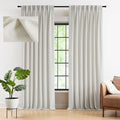 Kayne Studio Grayish White Velvet Pinch Pleated Back Tab Curtains 90 Inches | by KayneStudio
