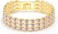14K Gold Plated Women’s Tennis Bracelet – Sleek CZ Line Bracelet, Fits 6.0"–7.2" Wrist – Sparkly Everyday Jewelry Gift, Contemporary Tennis Bracelets for Women