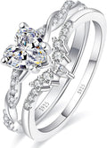 1.25ct Womens Heart Promise Ring, 925 Sterling Silver Heart Cut Created Emerald/Sapphire/Amethyst/Ruby/Cubic Zirconia/Opal Twisted Vine Engagement Ring for Women Size 5-10
