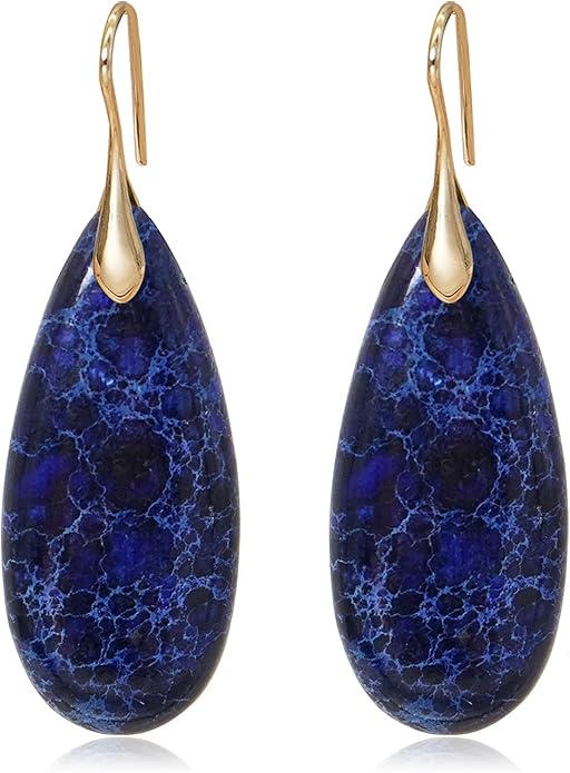 Natural Stone Earrings Waterdrop Stone Dangle Earrings for Women