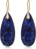 Natural Stone Earrings Waterdrop Stone Dangle Earrings for Women