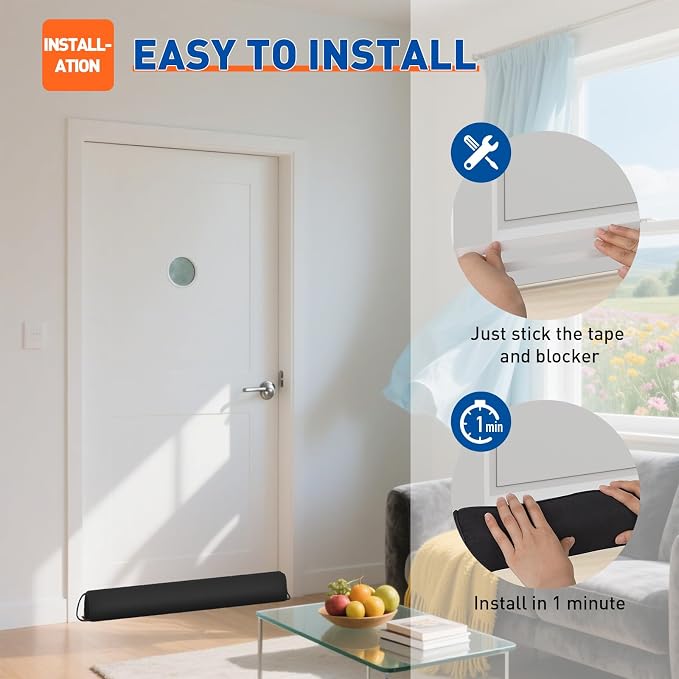 MAGZO Under Door Draft Stopper 30 Inches, Sound Proofing - Image 9