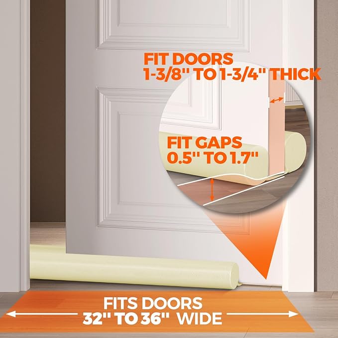 Holikme Under Door Draft Stopper Door Seal Gap Filler Weather Stripping | 36 - Image 4