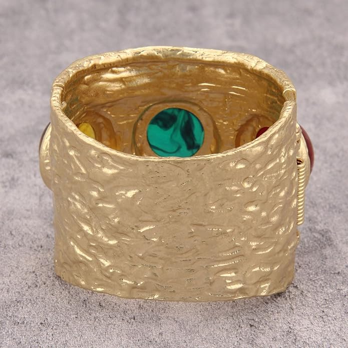 Gold Cuff Bracelet for Women Silver Beaded Bracelets Open Bangle Stackable Stretch Bead Bracelet Boho Jewelry Gifts for Wife Couple