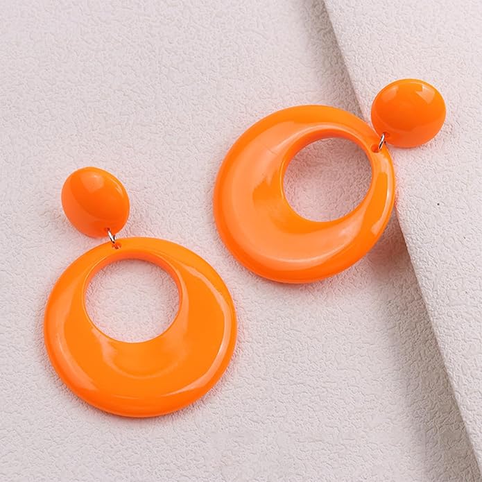 70s Earrings Retro White Acrylic Hoop Earrings 70s Accessories for Women 70s Jewelry Disco Outfits for Women