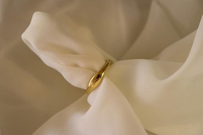Elegant 18K Gold Plated Stainless Steel Ring – Fine Metal-Plated Jewelry with Durable, Scratch-Resistant Design for Daily Wear & Special Occasions