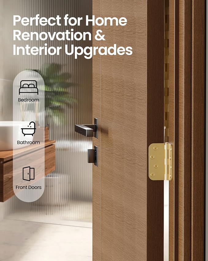 Gold Door Hinges 18 Pack 4 Inch Rounded - Image 3