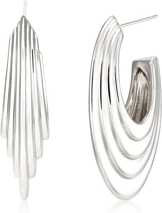 Big Chunky Gold Hoop Earrings for Women Trendy 14K Gold Plated Large Thick Gold Hoops