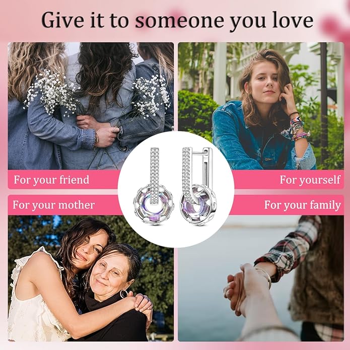 LAZA 925 Sterling Silver Hoop Earrings for Women, Hypoallergenic Huggie Butterfly Dangle Drop Earrings Colorful Flower Earrings Jewelry Gifts