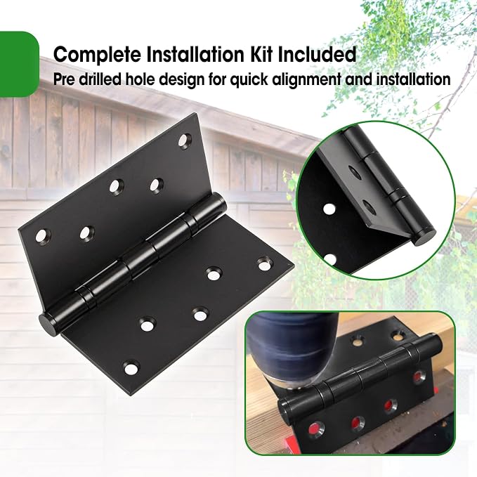 5 Inch Heavy Duty Door Hinges 5x5 Stainless Steel Ball Bearing | Square Corner - Image 6
