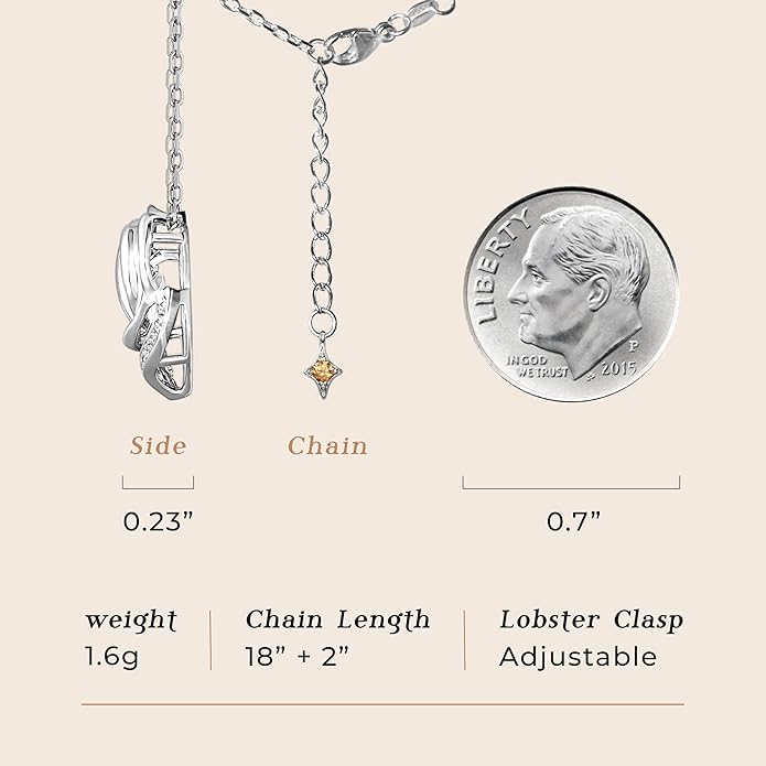 ARINZA Moissanite Necklace for Women, 1 Ct 925 Sterling Silver Dancing Diamond Pendant, 18+2 Inch Chain, Valentine’s Day Christmas Gift for Her, Wife, Mom, Anniversary, Birthday