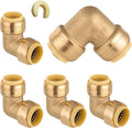 5PC HeSun 3/4" x 3/4" Push-fit 90 Degree Elbow | Brass Push-to-Connect Plumbing by HeSun