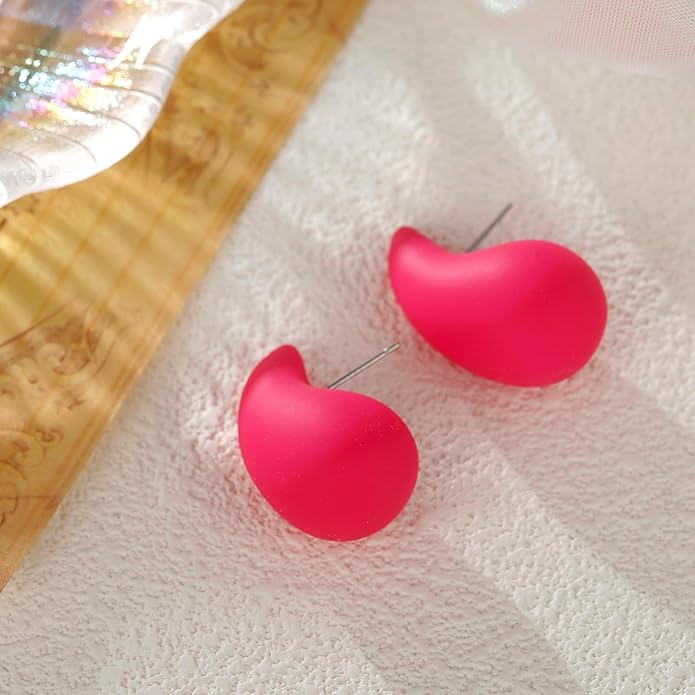 Chunky Acrylic Hoop Earrings, Lightweight Waterdrop Hoops Earrings, Hypoallergenic Trendy Jewelry for Women
