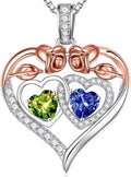 Iefil Valentines Day Gifts for Her - 925 Sterling Silver Rose Heart Necklaces for Women, Anniversary Birthday Gifts for Wife Girlfriend Mom