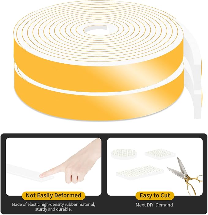 Door Seal Strip, High Density CR Insulation Tape, 1 in x 1/4 in x 26Ft | - Image 3