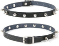 HZMAN Fashion Women Men Cool Punk Goth Metal Spike Studded Link Leather Collar Choker Necklace